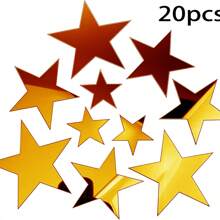 Naklejki ścienne 20/40 Star Mirror 3D akrylowe, zdejmowane naklejki w kształcie gwiazdek do samodzielnego montażu, do salonu, sypialni, dekoracja ścienna, wystrój pokoju, wystrój domu, wystrój łazienki, dekoracja sypialni, dekoracja pokoju, wystrój salonu, wystrój domu, wystrój domu, sztuka ścienna do salonu, tapeta, spersonalizowane naklejki, lustro ścienne, lustro do pokoju