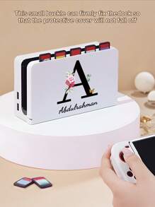Ayotu 定制文本 Switch Dock 保护壳，兼容 Switch OLED/NS 扩展坞，保护套可防止划伤，可容纳 5 张游戏卡，游戏玩家的最佳礼物，可自定义名称，适合学生、青少年、游戏爱好者和朋友，独特的纪念礼物 - 彩色 - 查看 7