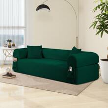 Floor Sofa Sofa-In-A-Box, No Installation & Easy To Transport Memory Foam With Individual Pocket Springs Seat - màu xanh lá - Xem 2
