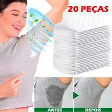 Kit 10 ou 20 Absorvente Axila de Suor Unissex Protetor de Manchas Desodorante Anti Suor Odor Axila Seca