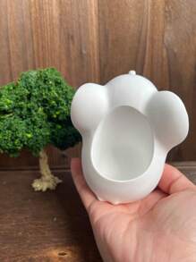 1 件装可爱大象花盆硅胶模具 DIY 花瓶香薰石膏杯笔筒混凝土模具家居装饰 - 白色 - 查看 6