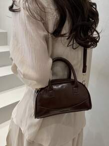 Korean Style Patchwork Letter Design Fashionable Shoulder Bag, Casual Crossbody Bag, 2025 Spring Season Small Boxy Handbag