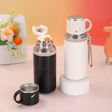 600ml 21 Oz Large Capacity 316 Stainless Steel Vacuum Bottle, Cap & Cup 2 Hot Water Bottle, Hot Water Cup, Double Insulation, Ultra Portable, Versatile Design, Perfect For Travel, Home, Office, School And Unique Birthday Gifts, Father Christmas Gifts,Kitchen Accessories,Cocina,Thanksgiving Gifts, Christmas Gifts, Halloween Gifts, Valentine's Day Gifts, New Year Gifts,Mother's Day,Mom,Mother's Day Gift,Flower,Jewelry,Mother's Day Decorations,Mother's Day Party Supplies,Women,Pink,Gift Set - 粉色 - 查看 6