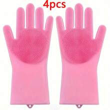 Pink Household Cleaning Gloves - Pink - View 14