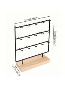 DEFINICE 1pc Wood Earring Display Stand For Selling, Earring Rack Display Holder Stand Back To School - Multicolor - View 13
