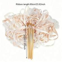 20pcs Ribbon Wands With Lace Ribbons And Bell ,Wedding Birthday Party Decoration ,Carnival Celebration Photography Props - Multicolor - View 2
