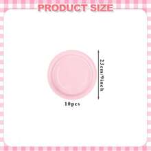 10pcs Peach Pink Solid Color Party Paper Plates, Round/Scalloped Disposable Plates, 7 Inch/9 Inch Peach Pink Solid Color Party Plates To Enhance Party Atmosphere, Suitable For Birthday Parties, Picnics, Family Gatherings, New Year Celebrations, Valentine's Day - Multicolor - View 8