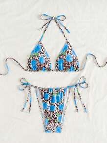 Women Leopard Print Sexy Bikini Set