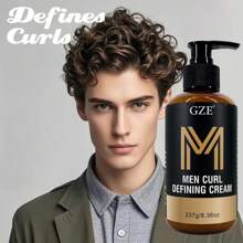 GZE Men Curl Defining Cream - Leave-In Hair Styling Cream Moisturizing With Argan Oil Coconut Oil And Shea Butter For Defined Bouncy Curls And Frizz-Free Curls Waves- Enhances Curl Definition And Hydrates Hair Frizz Control Lightweight Form For Men - màu đen - Xem 5