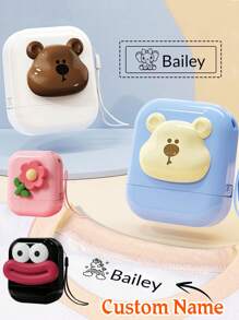 1/2Pcs Custom Cartoon Signature Stamp For , Back To School Supplies For ,With String, Cartoon Pattern Name Stamps Personalized, DIY Customized Cartoon Self Inking Name Stamp, Stamps For Signing Name, Name Stamp For Clothing Waterproof - Style a - View 1