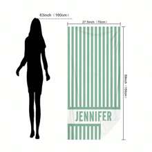 1pc Custom Text Beach Towel, Strong Water Absorption, Suitable For Swimming Pool, Camping Trip, Extremely Comfortable,Multi-Functional,Adjustable, Ornamental,Reusable,Breathable,Exquisite,Adorable,High-Quality,Modern,Colorful,Cute,Comfortable,Stylish,Soft,Custom,Personalized,Unique,Ideal Gifts For Him,Ideal Gifts For Her,Boyfriend,Girlfriend,Dad,Mom,Family,Friends,Son,Daughter,Office,Tea Room,School,Home,Home Refresh,Customized Beach Towels