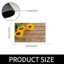 1pc Sunflower Pattern Printed Anti-Slip Silica Gel Kitchen Carpet, 3D Print Rectangular, Suitable For Living Room, Bedroom, Hallway, Bathroom, Laundry Room - Polyester Carpet, Indoor And Outdoor Home Decor - FUCFD142 - View 18