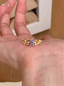 Esberry 1 Stück 925er Sterling Silber Ring mit Reihe aus kubischem Zirkonia als Verlobungs-, Hochzeits-, Versprechen- oder Ewigkeitsring für Damen, feiner Schmuck als Geschenk für Partys, Dates