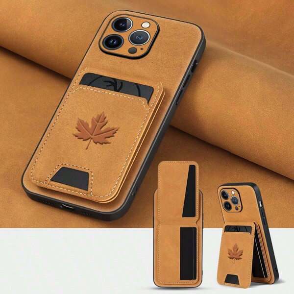 Luxe PU leren kaarthouder telefoonhoesje compatibel met 16/15/15Promax/14Plus/13Pro/12/11/XsMax/Xr/8/7Plus Sam Sung Xiao Mi / Pixel / Honor 90 Lite/X9B/X8B/100Pro/70//50