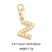 2Pcs Gold Color Letter Alloy Pendant With Faux Pearls Alphabet Charm Women Ladies Bag Clothes DIY Craft Decor A - Z