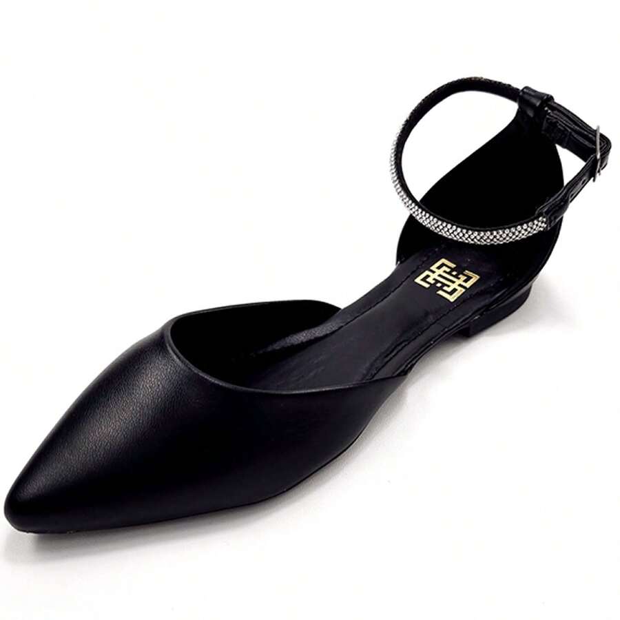 Salome Women's Rhinestone Strap Ankle Strap Sandal - Black - View 1