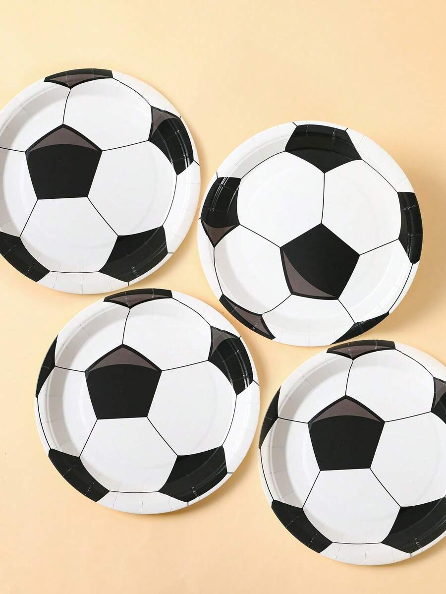 8 pièces Assiettes en papier jetables de 7 pouces/9 pouces sans laminage, décorations de fête à thème football, assiettes de fête jetables avec éléments de football, assiettes de table d'anniversaire, vaisselle jetable pour fête familiale, pique-nique de vacances, parfait contenant pour collations