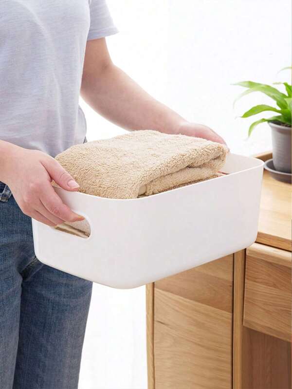 Juego de 3/5/10 cajas de almacenamiento apilables de plástico con asas, adecuadas para oficina, hogar, armario, cestas de almacenamiento multifuncionales, recipientes duraderos para calcetines, ropa interior, papelería, cosméticos, organizadores de cajones ahorradores de espacio