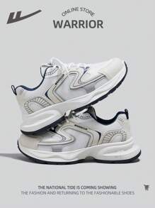 WARRIOR 1 Pair Women's Sporty Lace-Up Fashionable Versatile Casual Flat Shoes