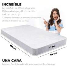 Colchón Individual en Caja, Esponja Memory Foam de Alta Densidad, Firmeza Media - Blanco - Ver 2