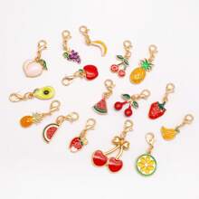 2/16Pcs Enamel Fruit Charm Alloy With Lobster Clasp Necklace Pendant Bracelet Keychain Jewelry DIY Hair Accessory Shoes Purse Bag Hanging Decoration