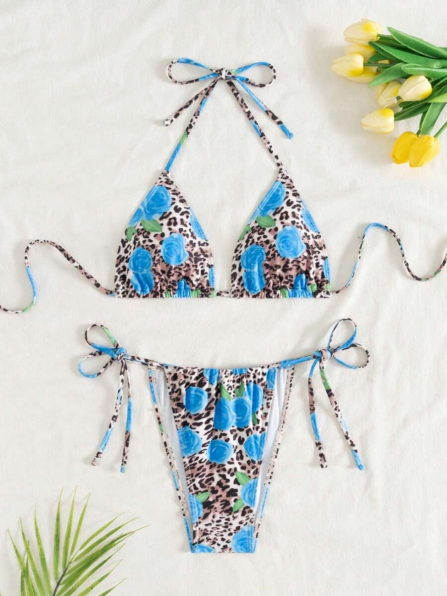 Women Leopard Print Sexy Bikini Set
