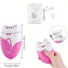 Kemei KM-189A Women's Painless Hair Remover, Portable Facial Hair Removal Device, Dual Speed Adjustable, Perfect For Removing Facial, Lip, Arm, Underarm, Leg, And Bikini Area Hair