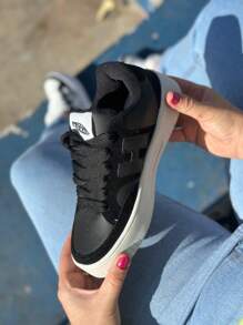 Women's Casual Platform Sneakers - H, Comfortable And Stylish Fashion - 黑色 黑色 - 查看 4