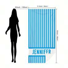 1pc Custom Text Beach Towel, Strong Water Absorption, Suitable For Swimming Pool, Camping Trip, Extremely Comfortable,Multi-Functional,Adjustable, Ornamental,Reusable,Breathable,Exquisite,Adorable,High-Quality,Modern,Colorful,Cute,Comfortable,Stylish,Soft,Custom,Personalized,Unique,Ideal Gifts For Him,Ideal Gifts For Her,Boyfriend,Girlfriend,Dad,Mom,Family,Friends,Son,Daughter,Office,Tea Room,School,Home,Home Refresh,Customized Beach Towels