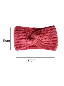 1pc Autumn/Winter Black Knitted Knitted Headband, High-End Wide Edge Facial Cleansing Hairband Hair Accessory