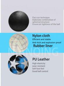 Adult And Youth Professional Training Competition No.5 Soccer Balls Made Of High Quality PU Leather, Anti Slip And Wear Resistant, Excellent Elasticity, Butyl Explosion Proof Rubber Inner Tank, Easy To Kick, Seamless Hot Adhesive Football, Comes With Needle Ball Mesh