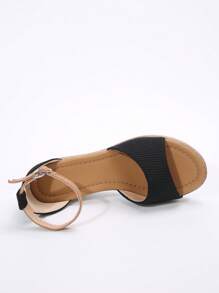 Sandal đế xuồng quai ngang hở mũi thời trang mới mùa hè dành cho nữ, món đồ thiết yếu khi đi du lịch. - màu đen - Xem 12