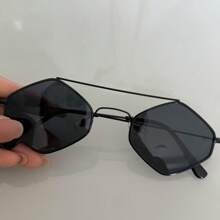 1 Piece [3 Colors]2025 European And American Fashion Temperament Diamond  Personality Polygon Transparent Lens Ocean - 黑灰 - 查看 4