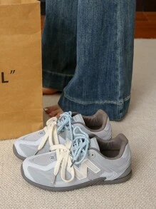 Women's Outdoor Mesh & Leather Splice Dual-Color Lace-Up Duck Shoes - Multicolor - View 5