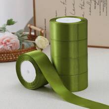 5卷奢华丝绸缎带，每卷25码/1.57英寸宽，适用于手工蝴蝶结、DIY礼品包装、婚礼装饰、丝带花束、工艺品、织物、手工婚礼花束材料、礼品包装材料、蛋糕装饰丝带等。