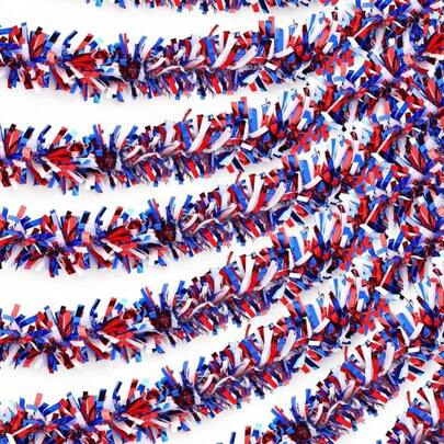1/2/5pcs 2m American Flag Foil Wreath, DIY Decoration Wreath, Independence Day Ribbon