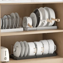 1pc Expandable Kitchen Organizer Rack,Pot And Pan Organizer Kitchen Organizer -Space-SavingExpandable Shelf With Pot Lid Holder, Utensil Rack, Utensil Holder,Dish Drainboard,Pot Rack, Can Be Placed On Countertop Or Inside Drawer, Multi-Functional Storage Rack