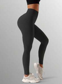 Leggings Deportivo Cintura Alta Levantamiento de Glúteos - Negro - Ver 1