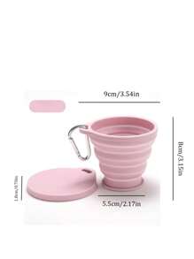 1pc可折叠水杯便携式母婴硅胶耐高温杯子可伸缩压缩迷你旅行杯 - 彩色 - 查看 2