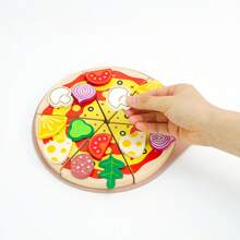 Giocattolo di pizza in legno per bambini – gioco di ruolo e giocattolo educativo