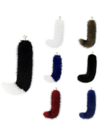 Cola de zorro de piel sintética con diseño de lobo para accesorios de disfraz de Halloween, fiesta de cosplay, rave