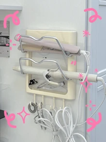 1pc Curling Iron Storage Rack Wall-Mounted Perforation-Free Bathroom Wall Dormitory Artifacts Under The Table Flat Hair Splints To Prevent Ironing - Multicolor - View 2
