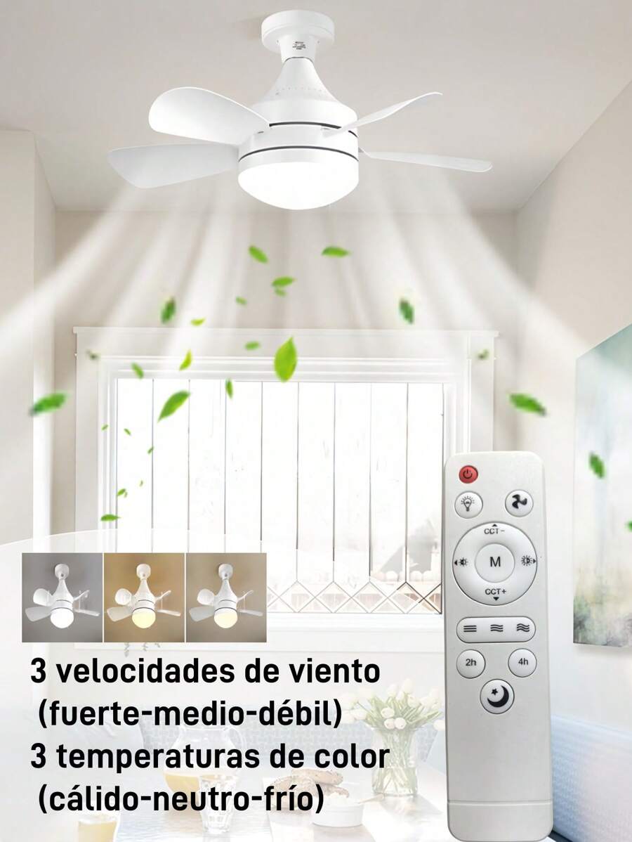 30W Ventilador De Techo Con Luz Led + Mando A Distancia 42 Cm