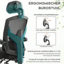 Sedia da ufficio ergonomica - sedia da scrivania con comodi braccioli, dotata di un comodo supporto lombare e poggiapiedi, sedia da ufficio adatta per casa, ufficio