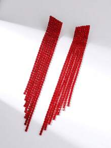 1 Pair Claw Chain & Tassel Party Date Dangle Earrings For Women, Suitable For Daily Wear