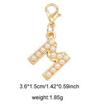 2Pcs Gold Color Letter Alloy Pendant With Faux Pearls Alphabet Charm Women Ladies Bag Clothes DIY Craft Decor A - Z