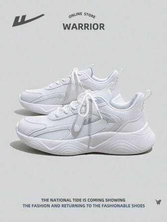 WARRIOR 1 par Zapatillas deportivas de mujer con malla transpirable y suela suave, estilo casual de suela gruesa y de caña baja para uso en exteriores, unisex