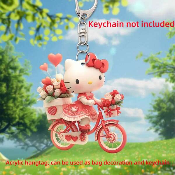 Sanrio Sanrio Hello Kitty 亚克力钥匙扣 - 可爱、2D 吊坠、精美节日礼物