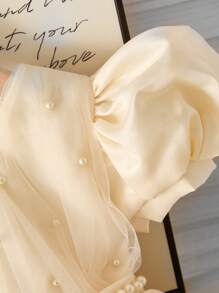 Girls Party Princess Dress, Multilayer Tulle Ruffle Elegant Birthday Gift Dress, Formal Occasion Dress For Young Girl