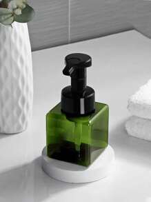 1pc/2pcs Square Plastic Pump Bottle, Bath Shower Gel Shampoo Storage Empty Bottle, Home Use Liquid Soap Foaming Dispenser, Facial Cleanser Foaming Pump Bottle
